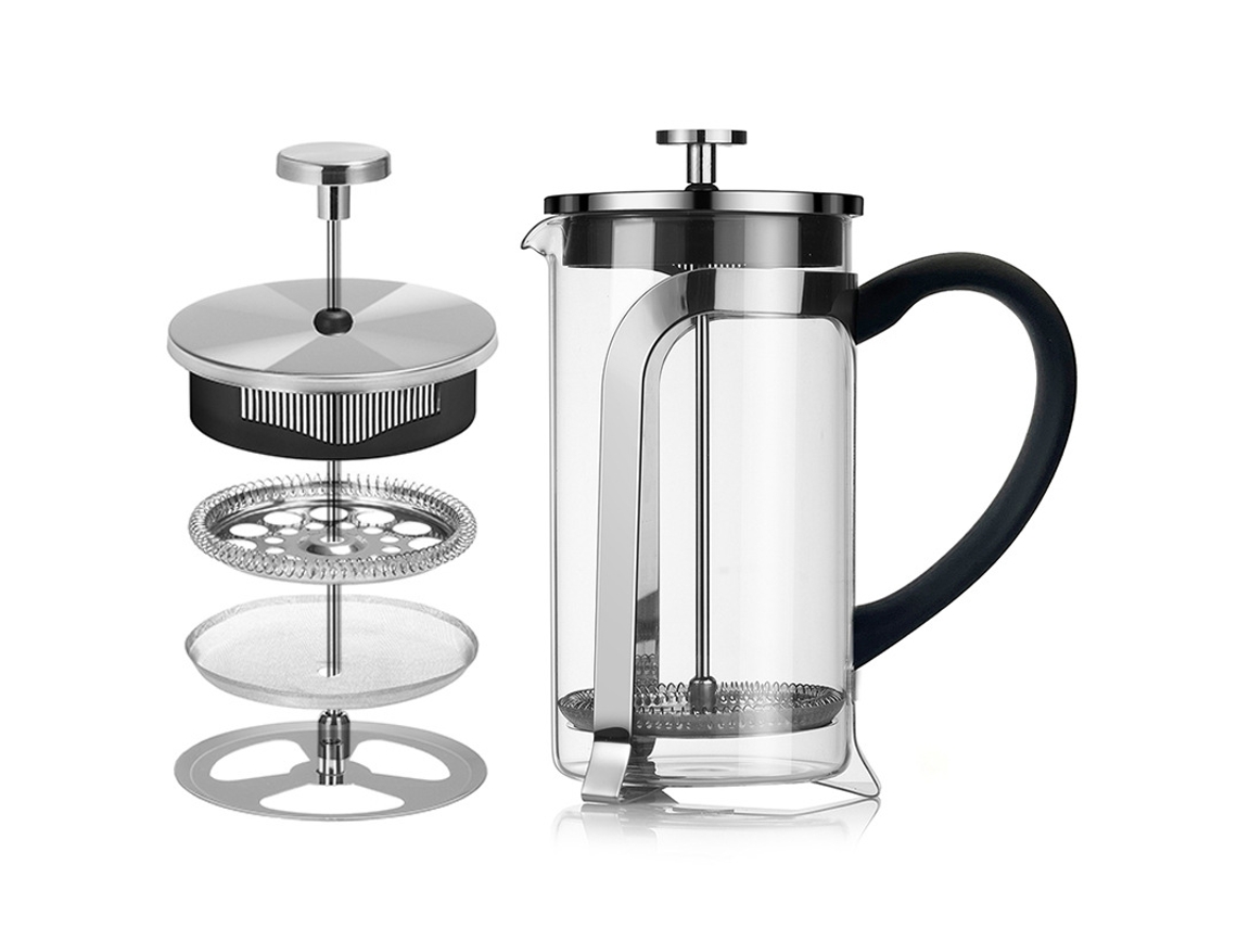 Cafetera de émbolo Eifson, acero inoxidable 304, vidrio borosilicato, 600 ml