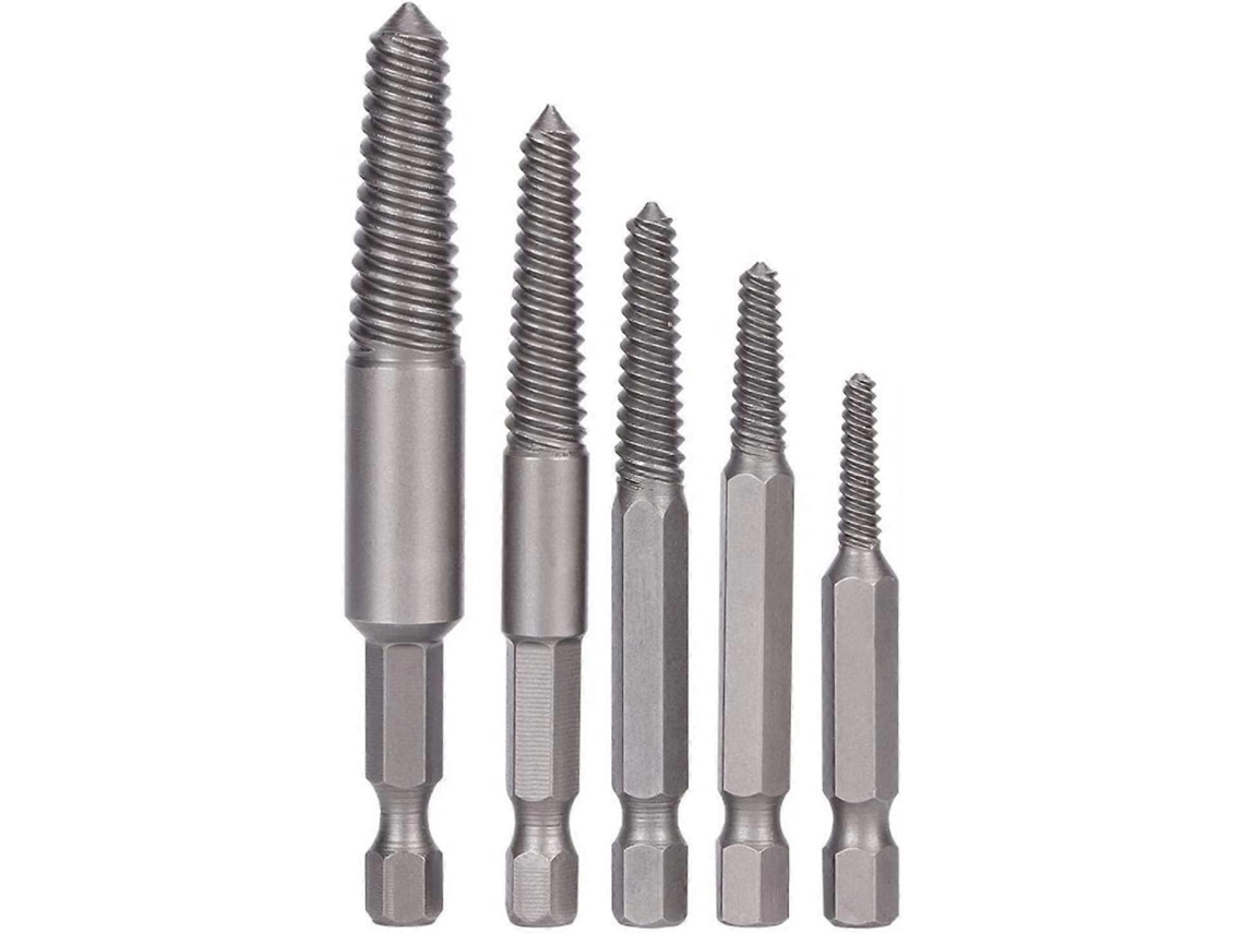 5 Herramientas De Extracción De Tornillos Rotos Con Punta De Broca De Hexágono Para Remover Tornillos Dañados Y Tuercas Oxidadas