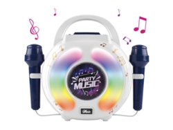 Máquina de Karaoke VEANXIN Infantil Bluetooth con 2 Micrófonos Juguetes Portátiles con Efecto de Iluminación Morado