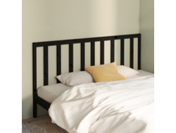 Cabecero De Cama Madera Maciza De Pino Negro 186x4x100 Cm