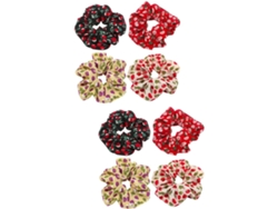 Accesorios Para El Cabello De Gasa De 8 Piezas Con Estampado Retro - Elegantes Accesorios Para Peinar El Cabello