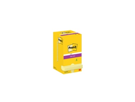Bloc de Notas Adhesivas POST-IT Papel Adhesivo 76 X 76 Mm Amarillo Canario 90 Hojas (Caja de 12)