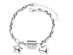 Pulsera De Plata Esterlina Para Mujer Con Colgante Personalizado Estrella De Amor