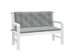 Cojines Banco Jardín 2 Uds Tela Gris Claro Melange 120x50x7 Cm