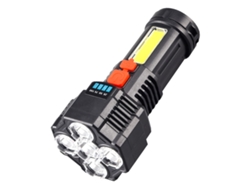 Linterna recargable súper brillante de 5 núcleos, linterna portátil de largo alcance con 5 LED para uso en exteriores, linterna de patrulla.