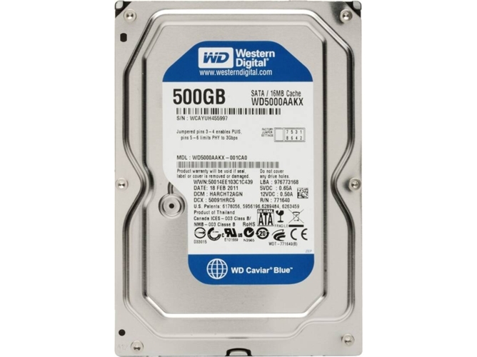 deletrear hacha Atento Disco HDD Interno WD WD5000AAKX (500 GB - SATA - 7200 RPM) | Worten.es