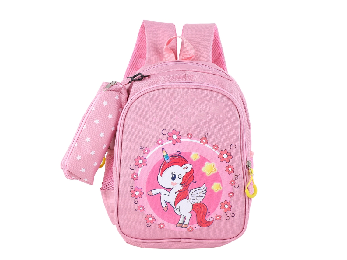 Mochila Para Niños Con Estampado De Dibujos Animados, Protector De Columna, Gran Capacidad, Para Jardín De Infantes, Rosa Claro