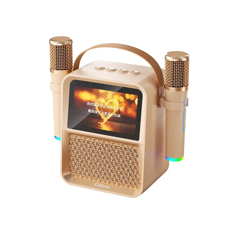 Altavoz Bluetooth Portátil (champagne) Para Cantar Y Hacer Karaoke, Con Pantalla Táctil A Color Y Función De Ia.