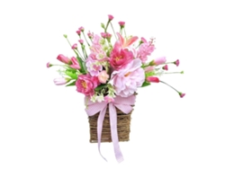 Corona de flores artificiales para decoración de puertas de primavera y verano.