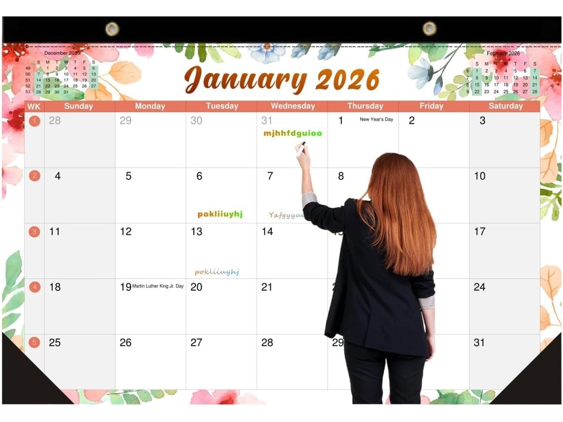 Agenda Planificadora 2026-2027 Con Bloques Diarios Sin Líneas Y Marcas De Fecha, 18 Meses
