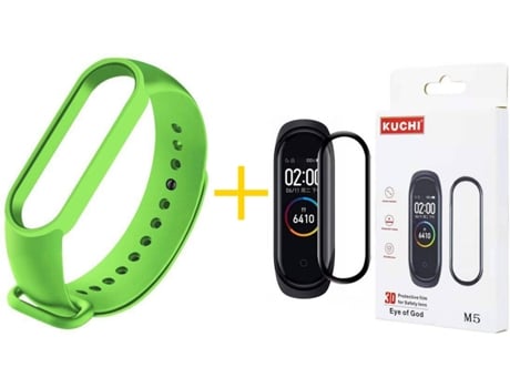 Correa + Protector Xiaomi Mi Band 5 KUCHI Silicona (Verde Agua)