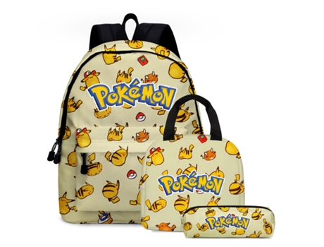 KOHREE Conjunto de tres piezas de mochila para estudiantes POKEMON