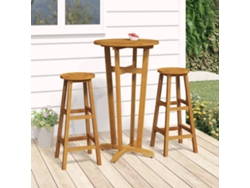 Mesa de bar de jardín de madera maciza de acacia de Ø60 x 105 cm, DKD HOME DECOR