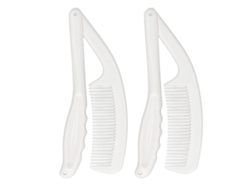 2pcs Peine Plegable Con Mango Largo Curvo, Portátil Y Práctico Para Cuidado Del Cabello, Ideal Para Mayores Y Personas Con Discapacidades