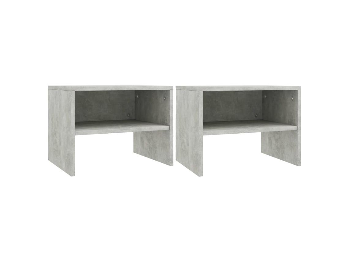 Mesitas de Noche 2 Pzs 40X30X30 Cm Contrachapado Gris