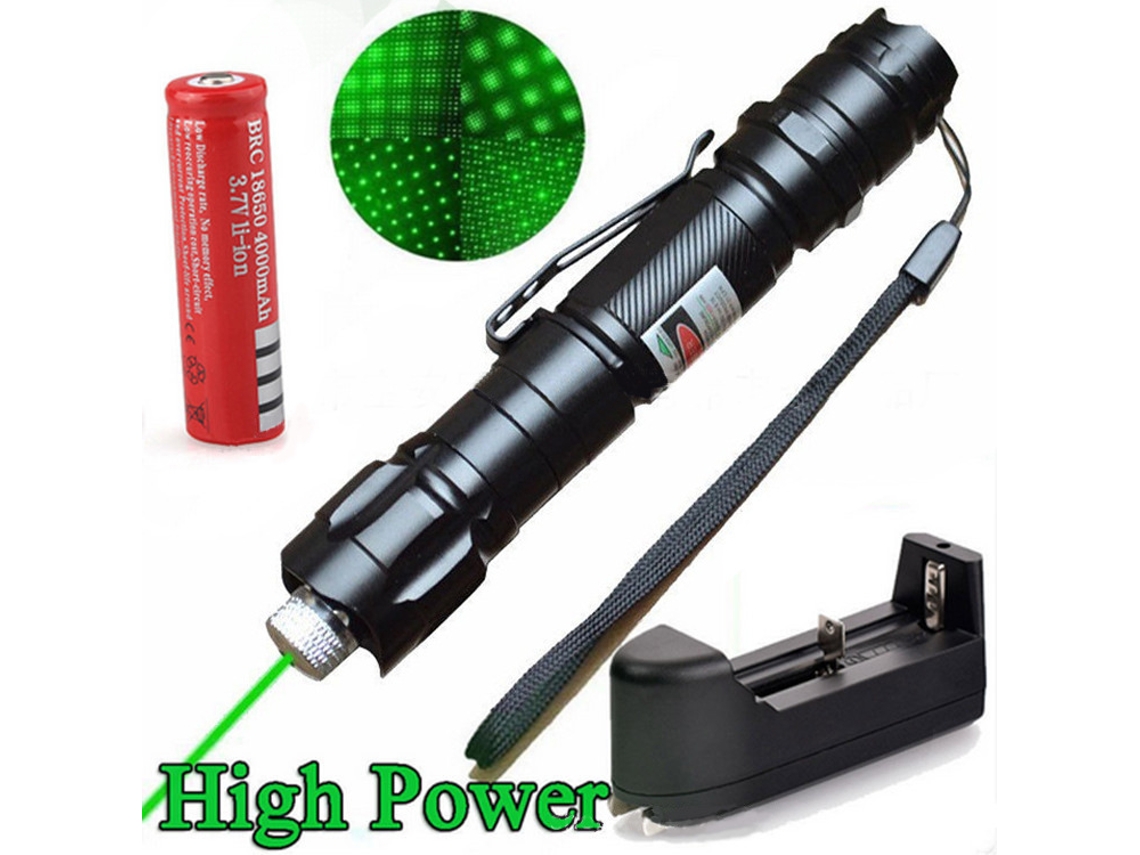 Puntero láser verde de alta potencia, puntero láser táctico con interruptor táctil único, recargable.