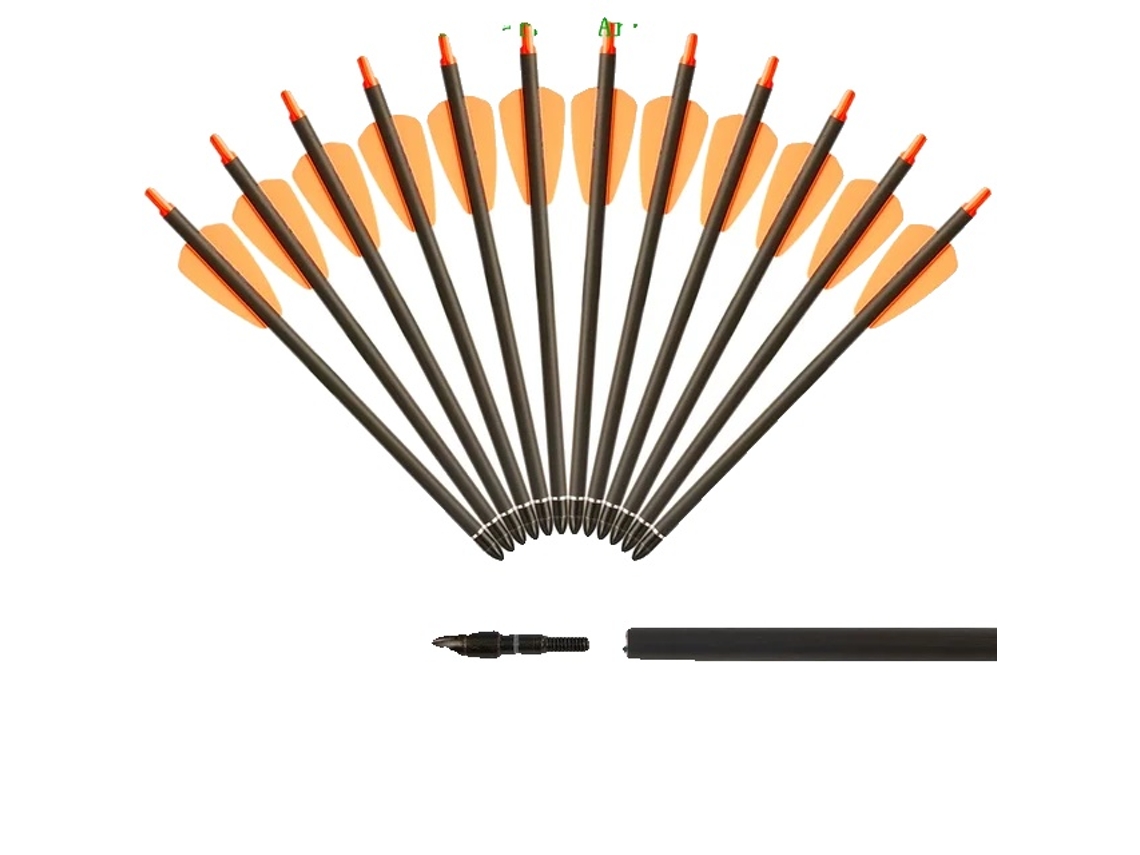 Flechas de carbono de 75 pulgadas de longitud, compatibles con el sistema Cobra, 24 unidades, color naranja OEM