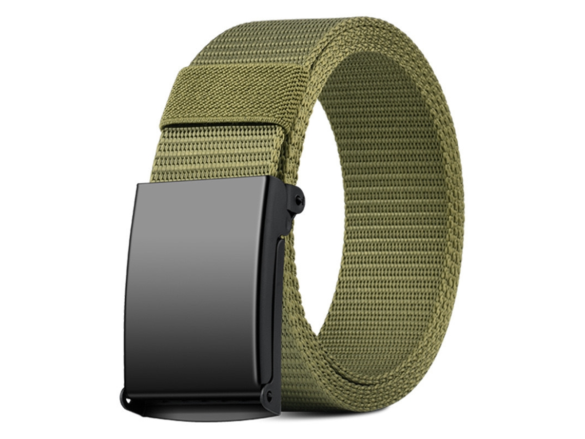 Cinturón Masculino Nailon Hebilla Trinquete Automática 125cm, Sin Agujeros Ajuste Preciso, Ideal Trabajar De Pie O Viajar