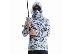 Camisa de manga larga para hombre Yuysan con protección solar y mascarilla, ideal para la pesca, de secado rápido y con protección UV.