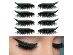 4 pares de cintas delineadoras de ojos reutilizables con purpurina, invisibles y autoadhesivas, herramienta de maquillaje QH Rosewell