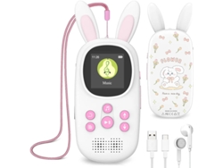 MP3 YIZHOOD 8G)Niños lindos conejitos con BT con altavoz E-Book Lectura FM Radio rosa