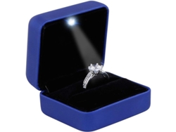 2026-caja De Joyería Metálica Mini Con Led Brillante Para Regalo Azul Fácil De Llevar En Bolsillo O Cartera