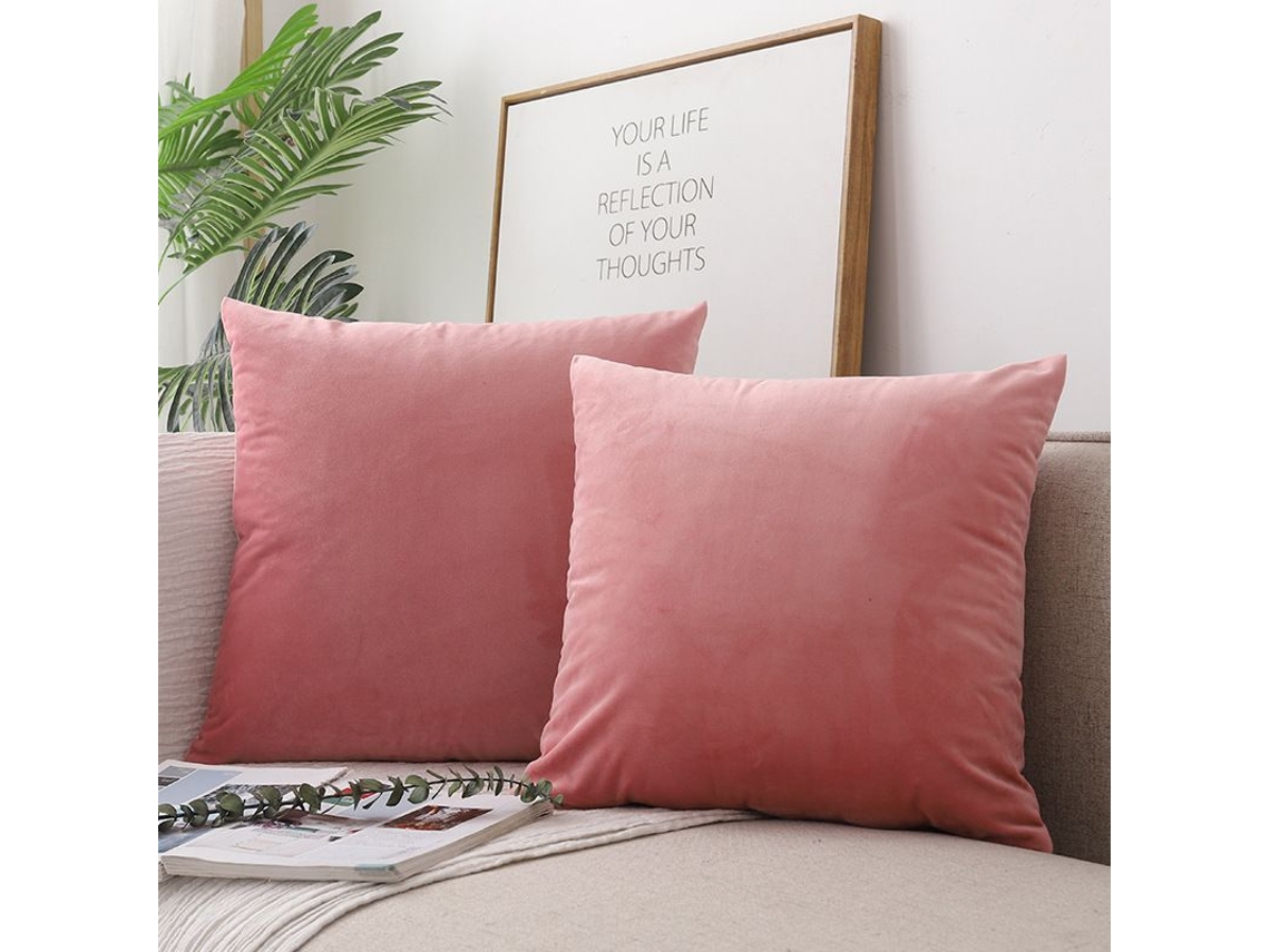 2026-funda De Almohada Cuadrada De Terciopelo De Dos Piezas, Suave, Cómoda Y Lujosa, Color Sólido, 45x45 Cm, Rosa Agua