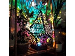 2026altiro-lámpara De Pie De Madera Estrella Polar - Lámpara De Noche Decorativa Geométrica Bohemia Con Recortes