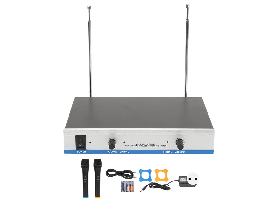 Sistema Profesional De Micrófono Inalámbrico Doble De Metal Para Karaoke Y Ktv Con Enchufe Europeo De 100-240 V.
