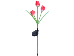 Lámpara Solar De Jardín Con Forma De Tulipán, De 3 Brazos Y Resistente Al Agua.