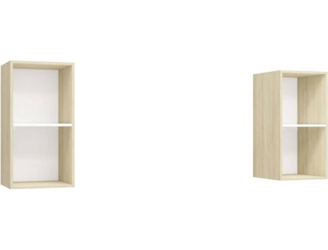 Conjunto 2 Mueble para la televisión VIDAXL Blanco Madera contrachapada (37x37x72 cm)