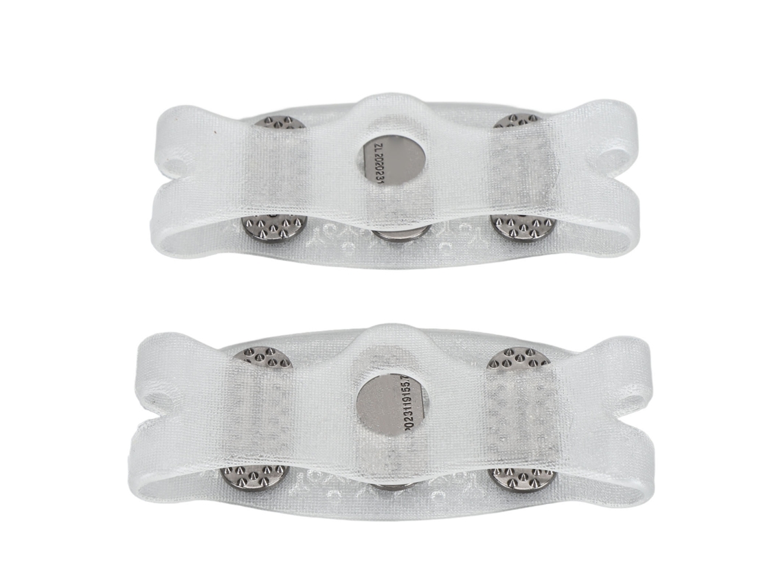 Anub 2 garras profesionales antideslizantes para hielo con agarre fuerte para caminar sobre hielo y nieve - Blanco
