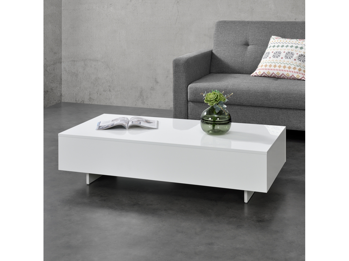 Mesa de Centro [EN.CASA] Lärketorp  (Blanco - Tarjeta Con Cara De Melamina - 115 x 55 x 31 cm)