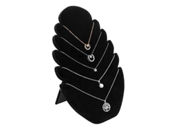 2026-soporte De Exhibición De Collares De Terciopelo Negro Con 5 Notches Para Joyería, Easel Colgante Para Pulseras Y Collares