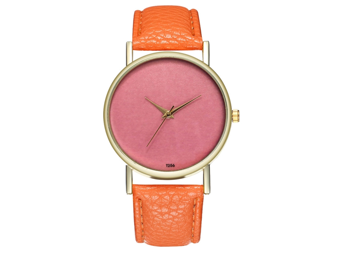 Reloj De Pulsera Analógico De Cuarzo Para Hombre, De Aleación, Con Esfera Redonda Naranja.