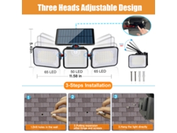 Rebe-luz De Pared Solar Sensor Exterior Impermeable Para Jardín Hogar Balcón Patio Garage