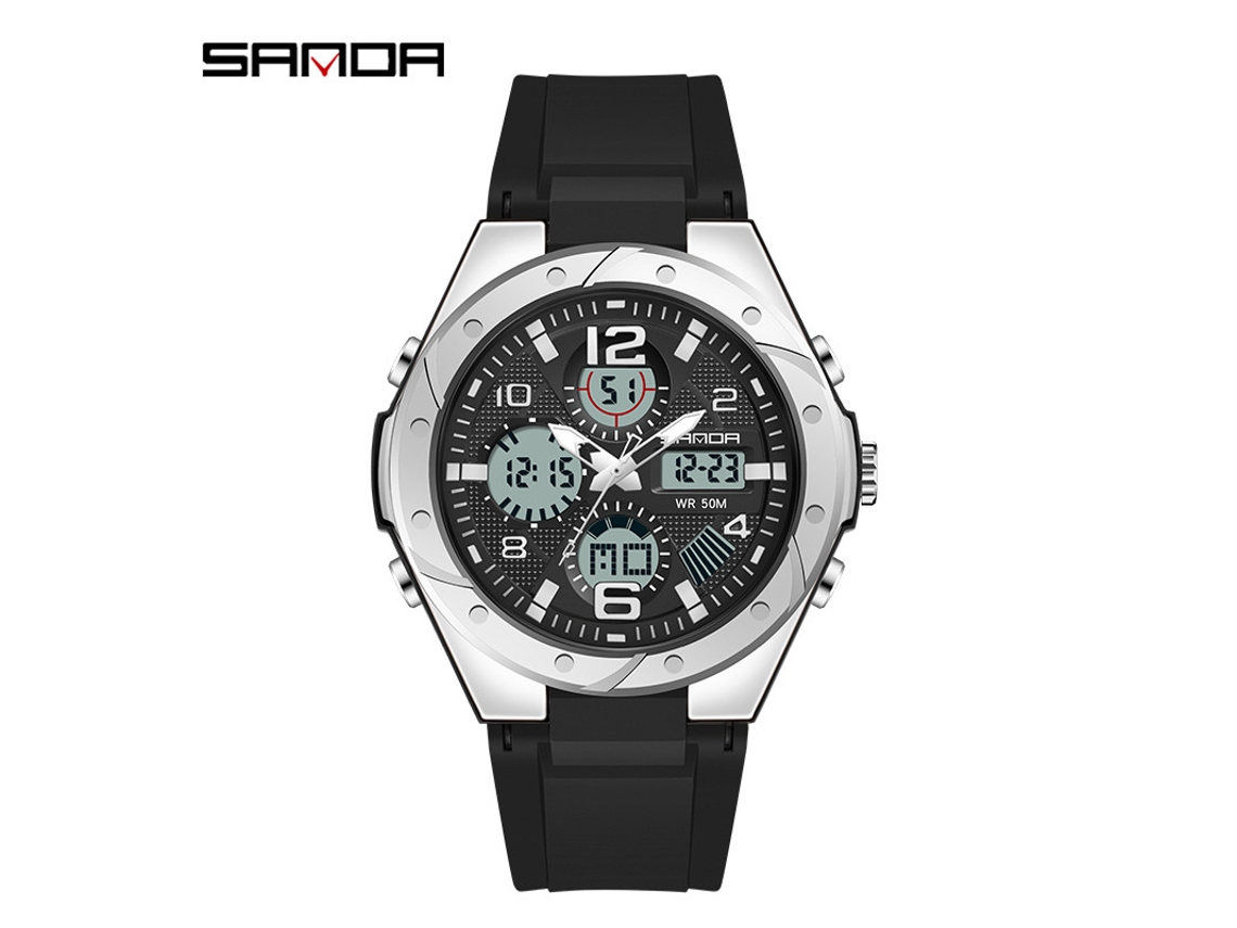 Reloj Electrónico (negro Y Plateado Para Mujer), Reloj Deportivo Impermeable Para Exteriores, Reloj Electrónico Luminoso Multifuncional.