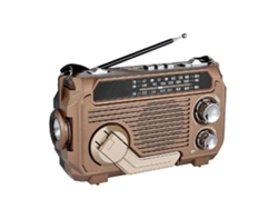 Rádio Portátil Am/fm/sw Com Energia Solar E Manivela, Rádio De Emergência Com Suporte Para Usb E Cartão Tf, Rádio Multibanda Com