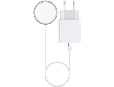 Cargador Magcharge 15w cable 1m red 20w pd para iphone 12 series ksix blanco y 13 gama