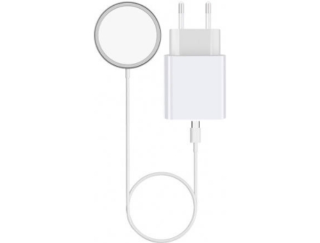 Cargador Magcharge 15w cable 1m red 20w pd para iphone 12 series ksix blanco y 13 gama