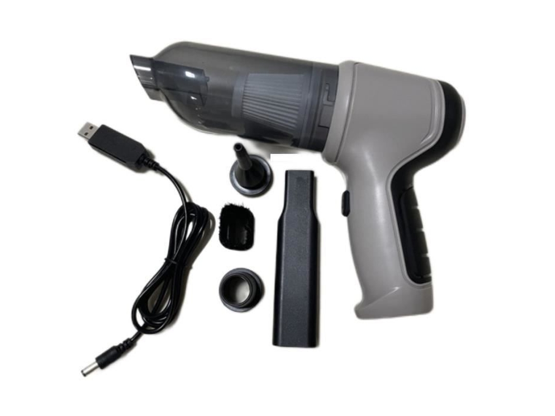 Mini Aspirador Inalámbrico Color Gris para Coche y Hogar 9000Pa 120W 3 en 1 AIHONTAI