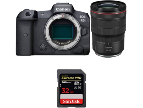 Kit Cámara CANON EOS R5 RF 15-35mm f/2.8L IS USM + SanDisk 32 GB (Full-Frame)
