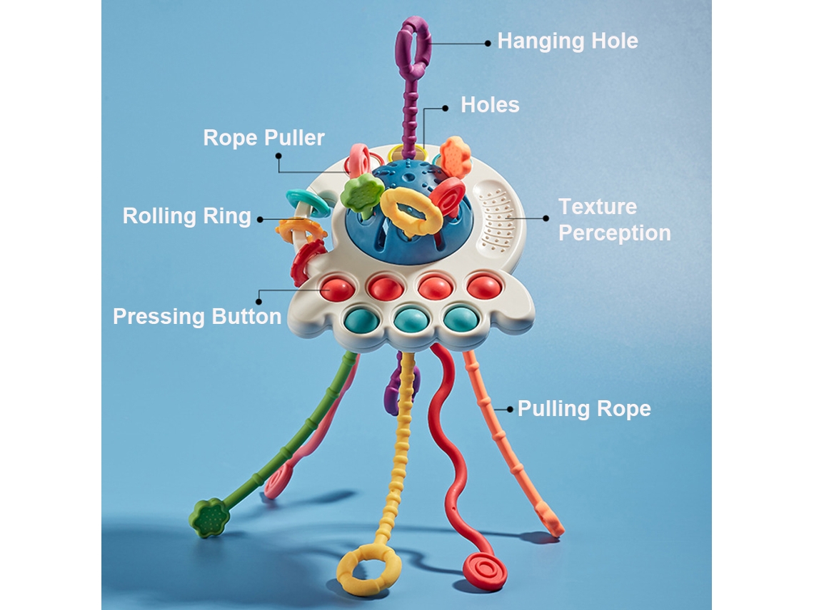 Juguetes Sensoriales Montessori Para Bebés De 6 A 12 Meses, Juguetes De Viaje, Silicona De Grado Alimenticio.