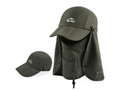 Sombrero Desmontable Con Solapa Para El Cuello Y La Cara Para Pesca Al Aire Libre, Protección Uv.