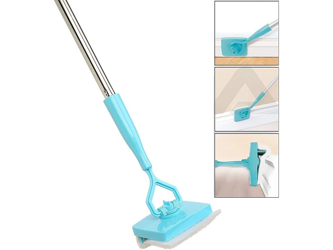 Baseboard Buddy, kit de inicio rápido con mango ergonómico para limpiar rápidamente zócalos y esquinas, plegable para fácil almacenamiento, perfecto para limpiar