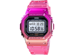 Impermeable De Choque Galvanizado Caso Pulsera Transparente Femenino Reloj De Pulso Digital Transparente Rosa Quenteyuysan
