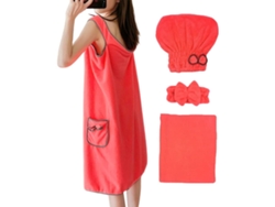 Juego De 4 Cubrebañadores De Terciopelo Coral Absorbentes Para Mujer.
