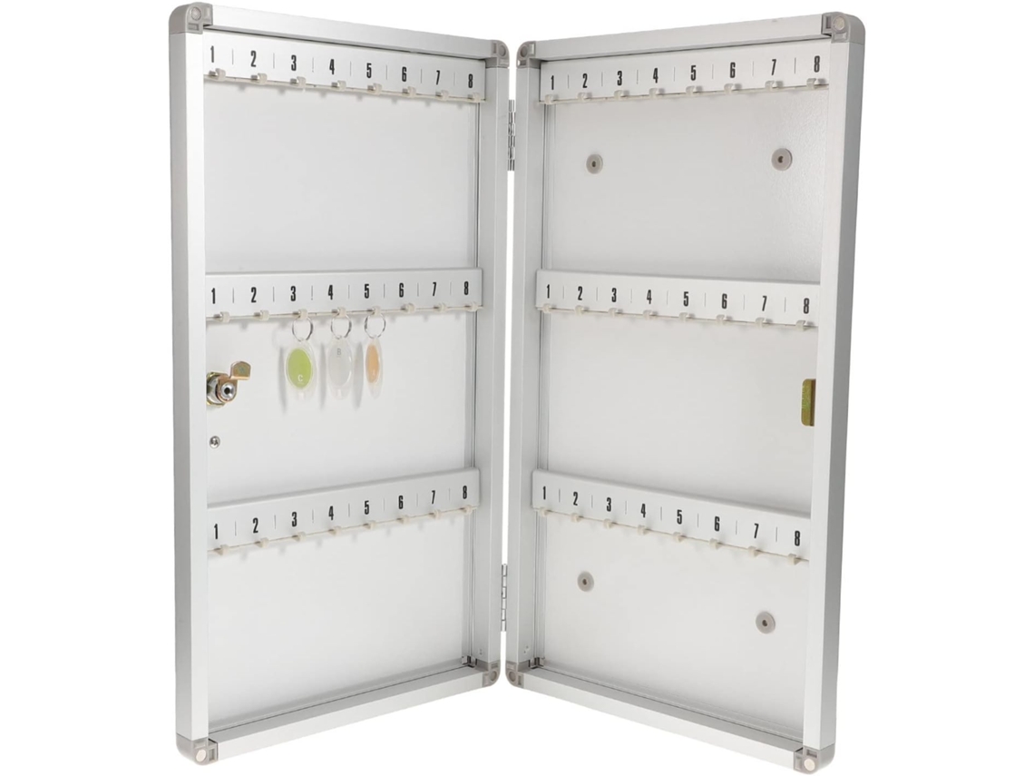 Caja De Almacenamiento De Llaves Con Cerradura Para Montaje En Pared Con 40 Ranuras - Organizador De Llaves