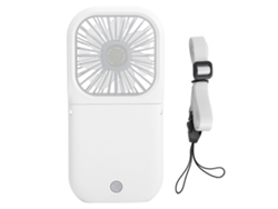 Mini ventilador de cuello plegable portátil, 3 velocidades, USB, blanco