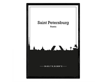 Poster NACNIC Mapa de Saintpetersburg Rusia (A3)